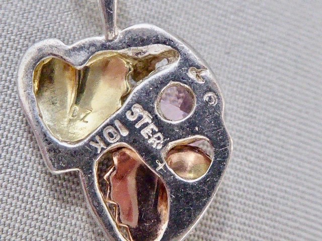 LANDSTOM’S BLACK HILLS GOLD STERLING 12K YELLOW/ ROSE GOLD PINK STONE NECKLACE