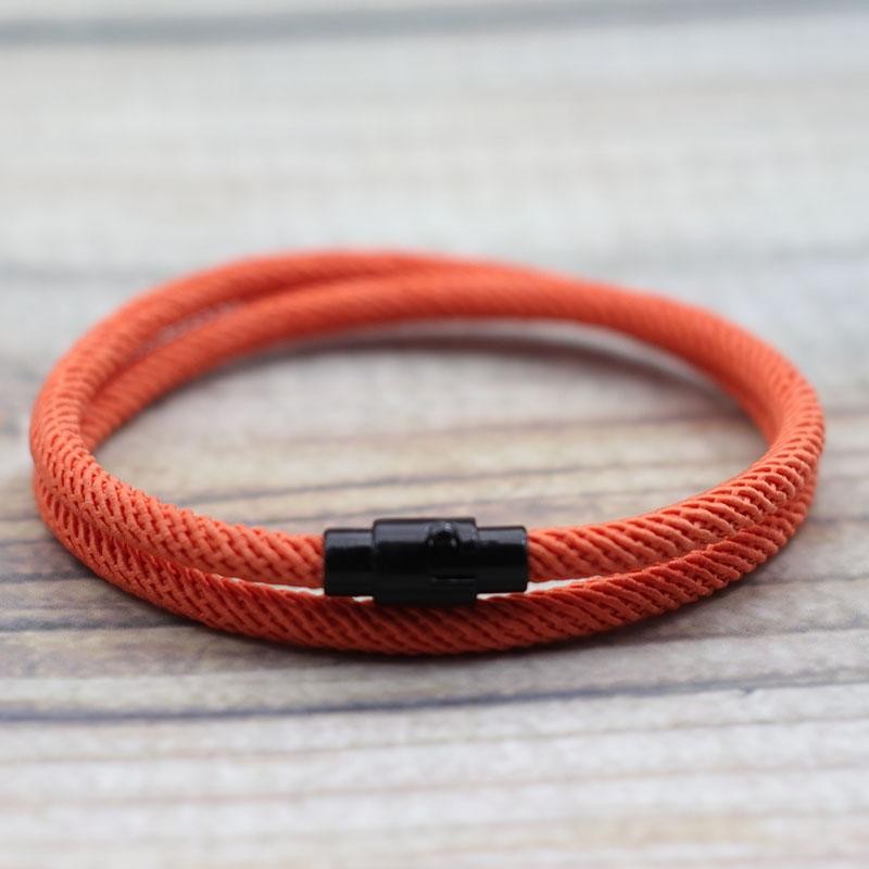 Simple Style Men’s Rope Bracelet Double Layer 4mm Thread Fabric Casual Accessory