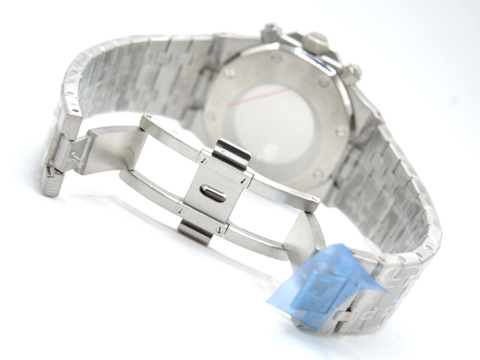 NEW CHRONOGRAPH QUARTZ DATE CAL. VK63A JAPAN SILVER WAFFLE DIAL ROO STYLE WATCH