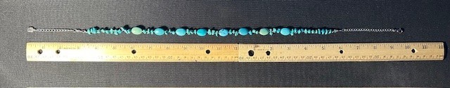 Signed RLL Vintage, Authentic, Turquois 21-1/2 Inch Necklace 8 Lg. 45 Sm. Beads