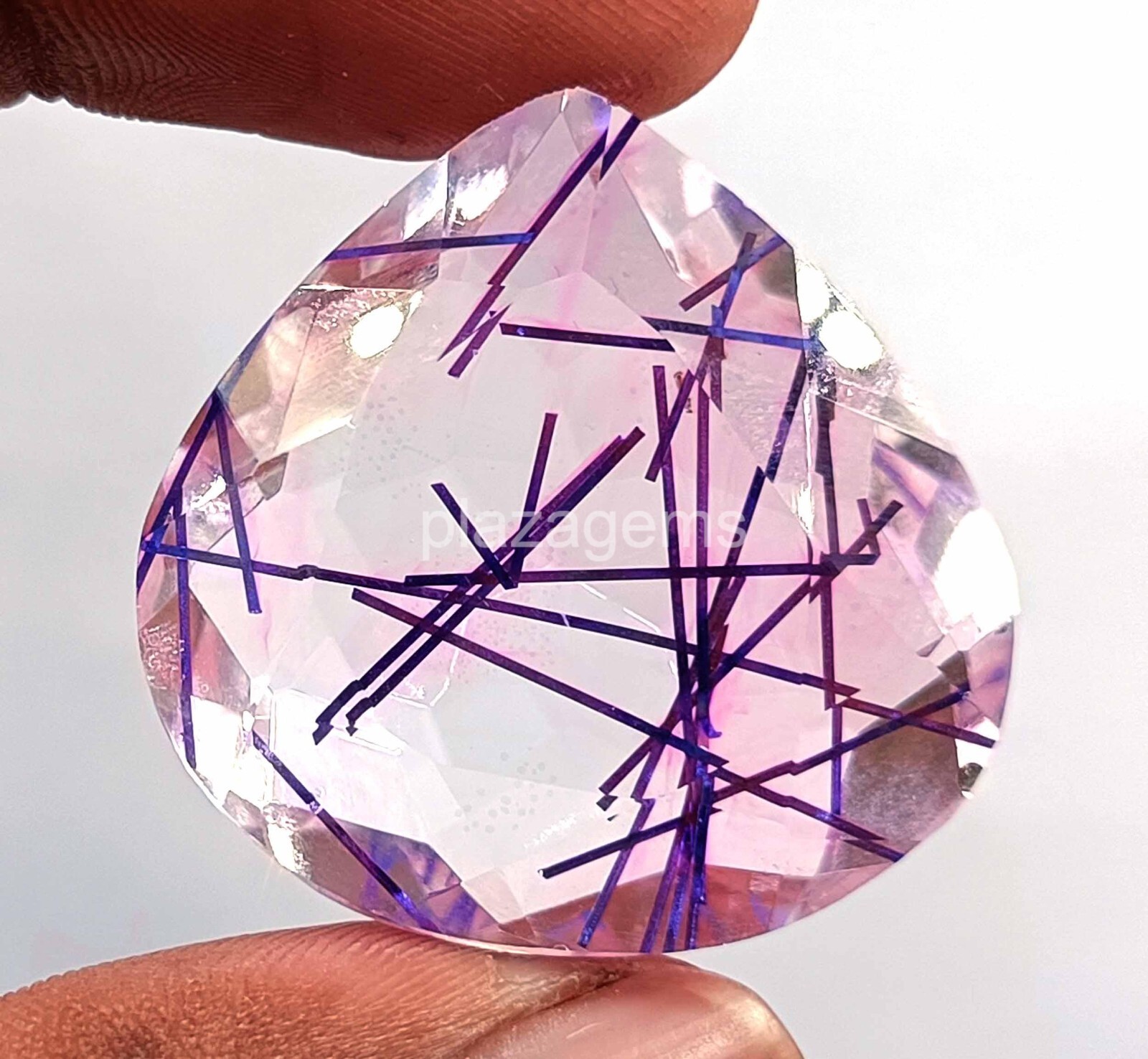 72.70 Ct Multi-Color Rutilated Quartz EGL Certified Pear Cut Loose Gemstone 4AUM