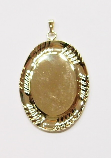 8 of 25x18mm Gold Plated Razor Edge Pendant Settings 4 Cameos or Cabs 44x28mm