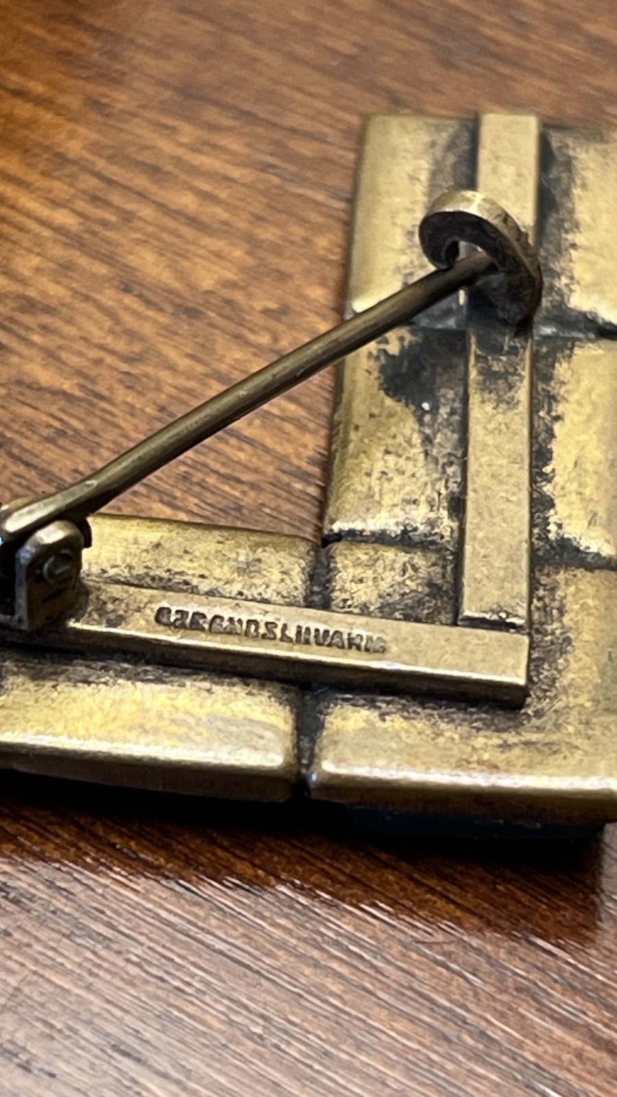 Vintage Pin Czechoslovakian glass and unkown metal
