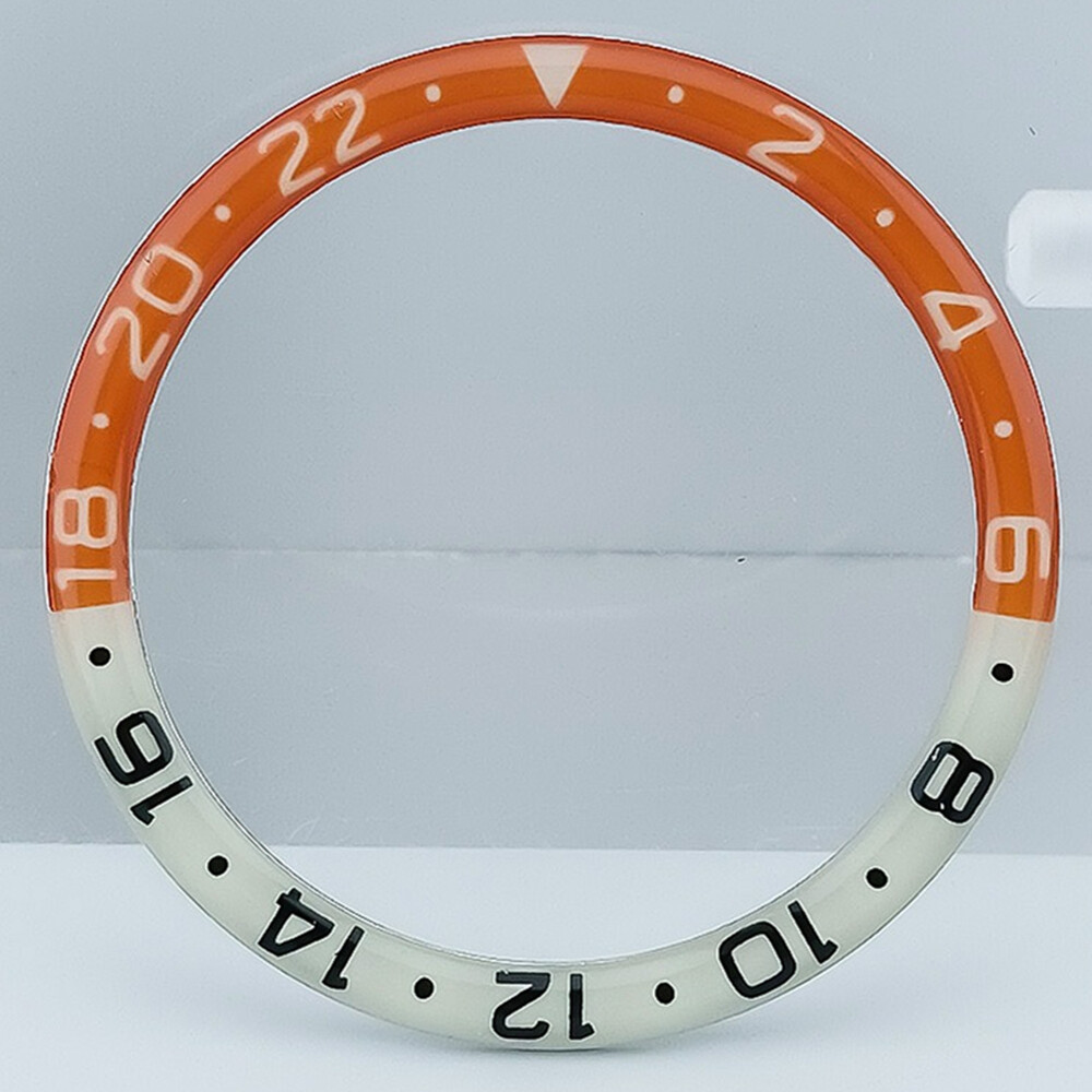 38mm Resin+Aluminum Alloy Blue Luminous Watch Bezel for SKX007 SKX011 Series