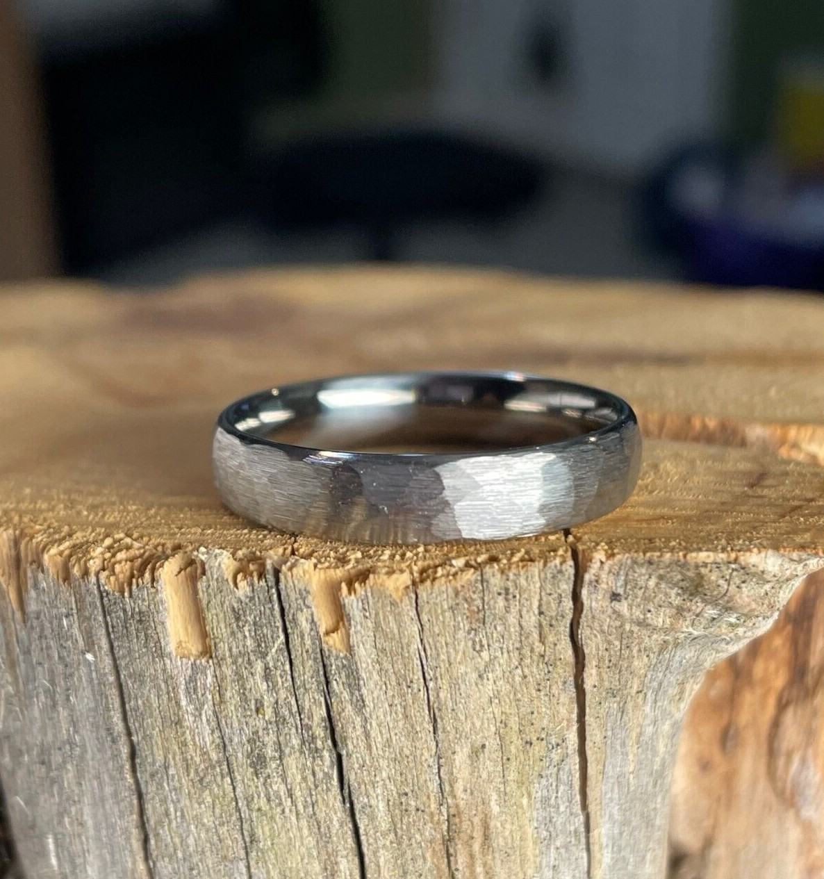Low/Thin Dome Profile, Rugged Brush, Titanium Band, 5mm Width Pictured
