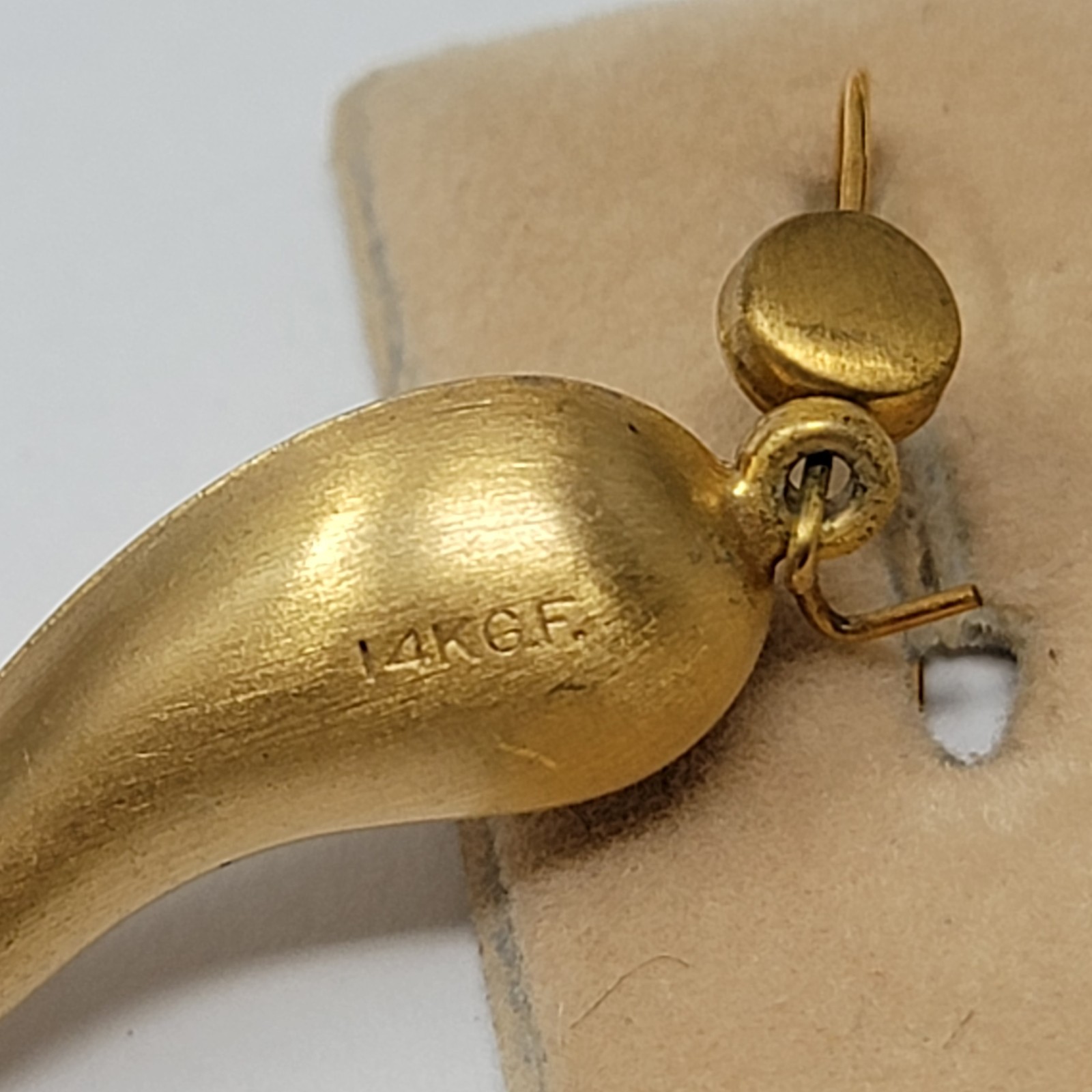 Vintage 14K Gold Filled Italian Cornicello Earrings Horn Amulet Jewelry
