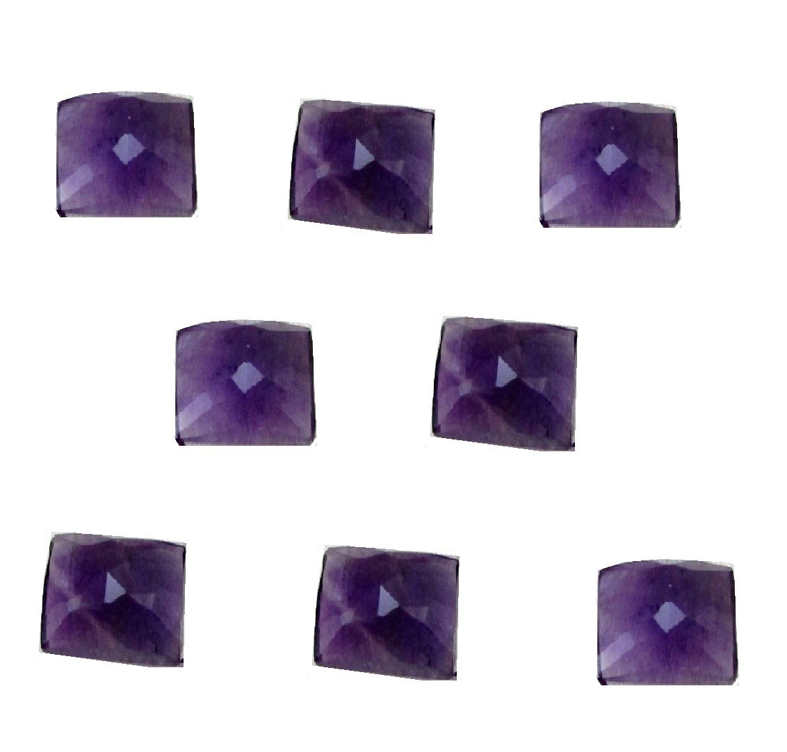 Natural Purple Amethyst Rectangle Rose Cut 6x8mm to 12x16mm Loose Gemstone