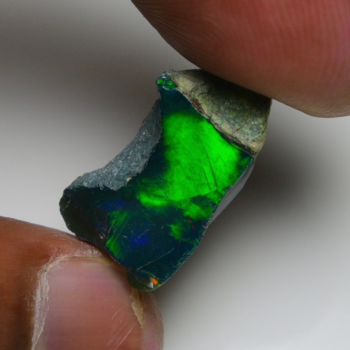 Jewelry Grade Black Opal Rough 13.90 Cts, Natural Ethiopian Raw, Neon Fire Opal