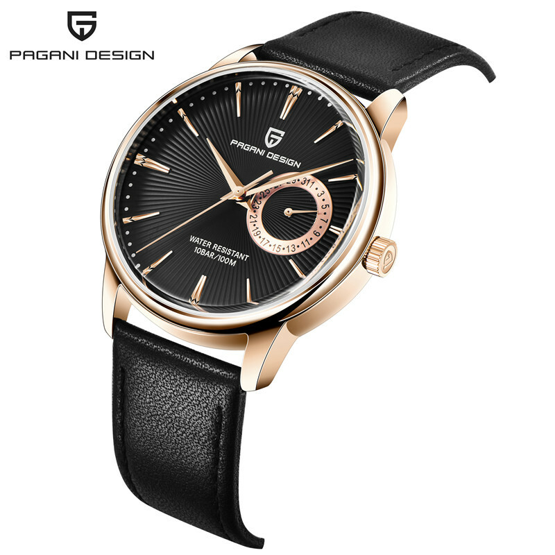 PAGANI DESIGN PD-1654 Japan Quartz Men Business Pilot Watch Leather Band Reloj