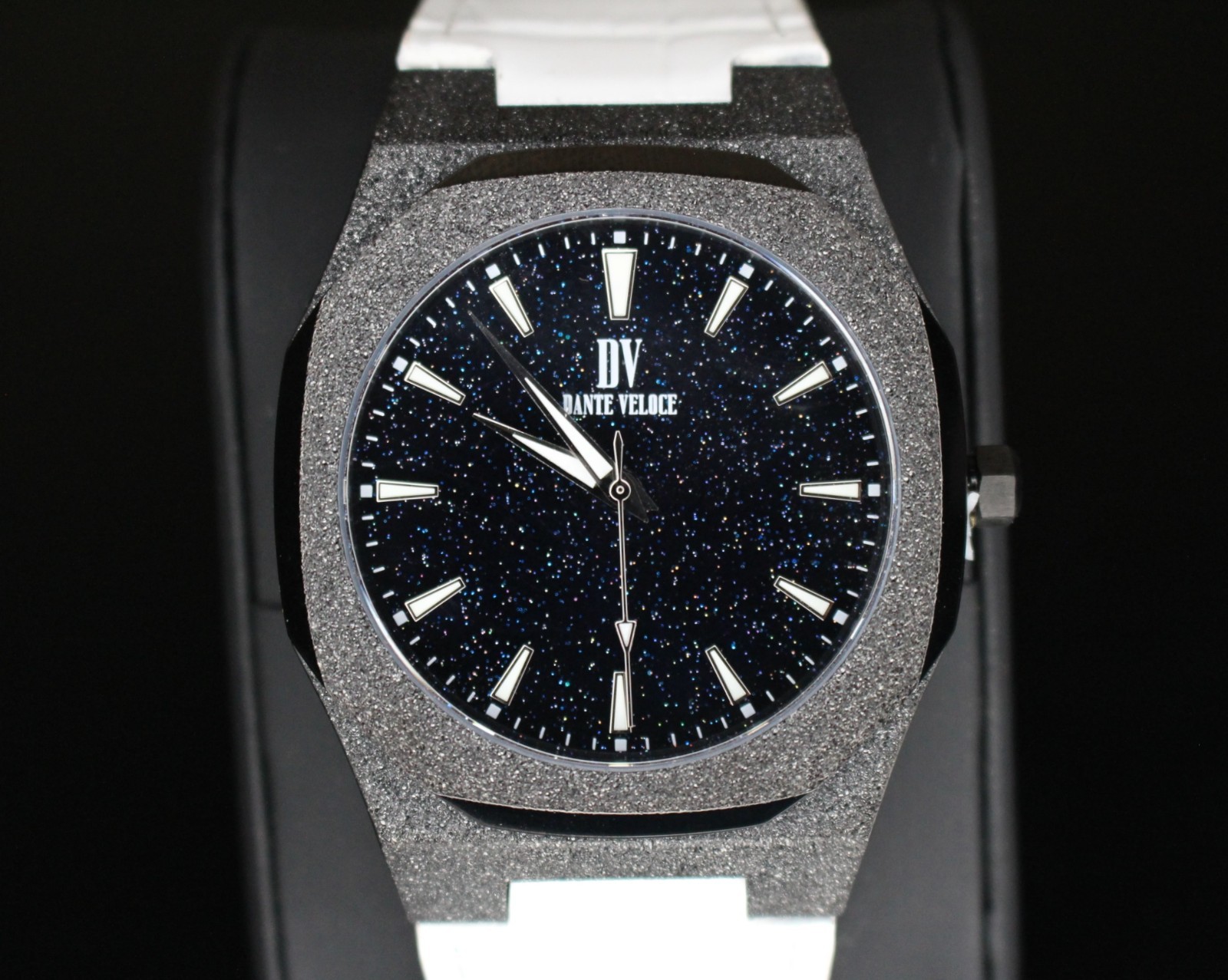 DANTE VELOCE Starlight Frosted BLACK Ice Out Diamond Watch paul rich WHITE STRAP