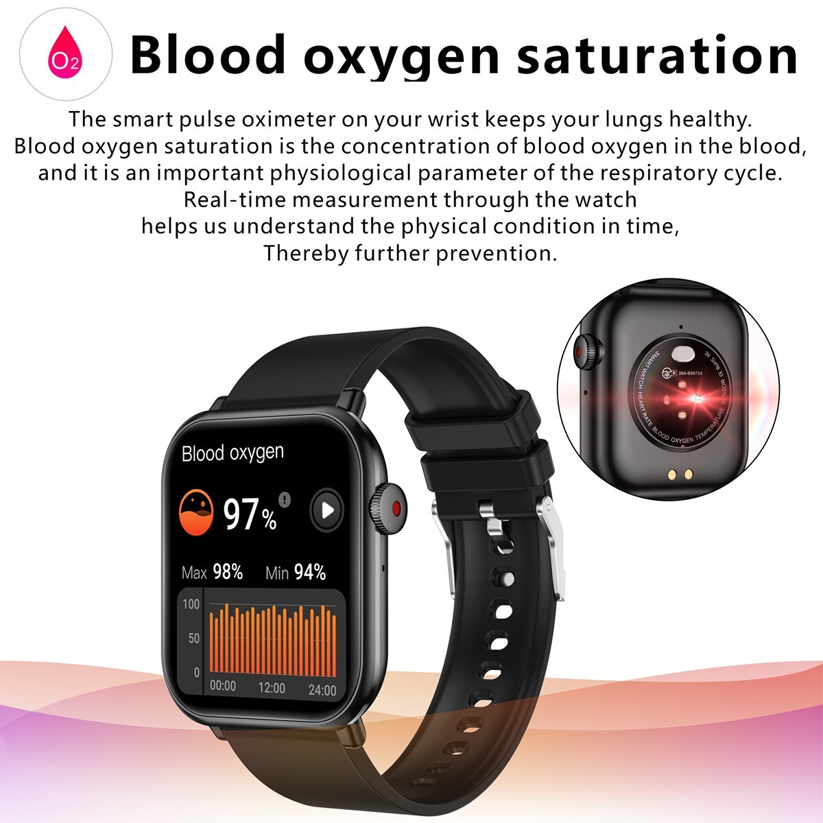 Smart Watch Bluetooth Call Heart Rate BP Monitor Waterproof Watch♬