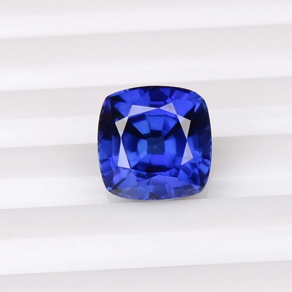 14.30 CT Royal Blue Natural Ceylon Sapphire Cushion Cut Certified Loose Gemstone