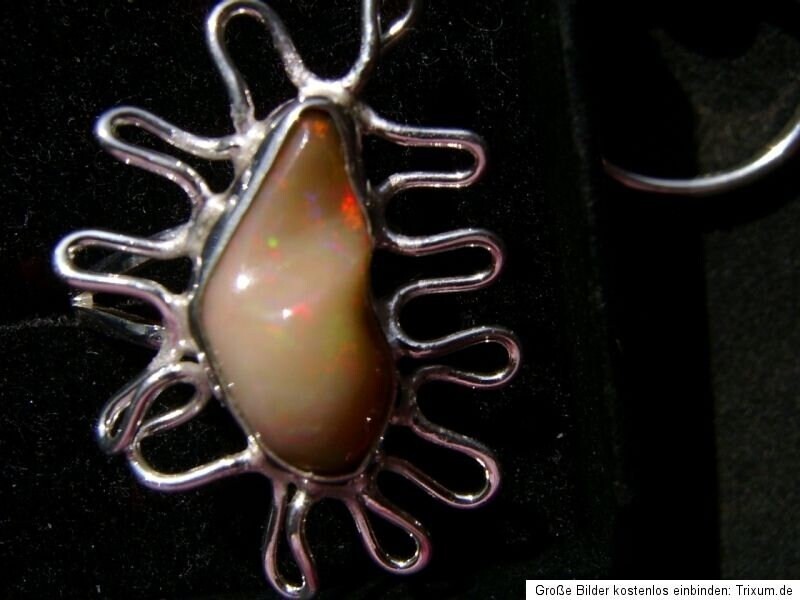 CeS Ring with XL Fire Opal Nugget from Mexico, Mexican Opal