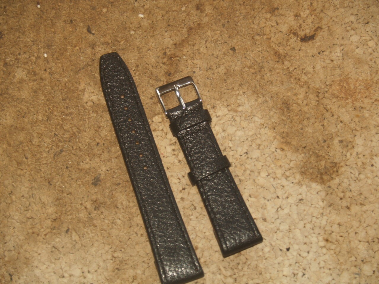BLACK OR DARK BROWN 18mm OPEN ENDED DENVER CALF LEATHER WATCH STRAP