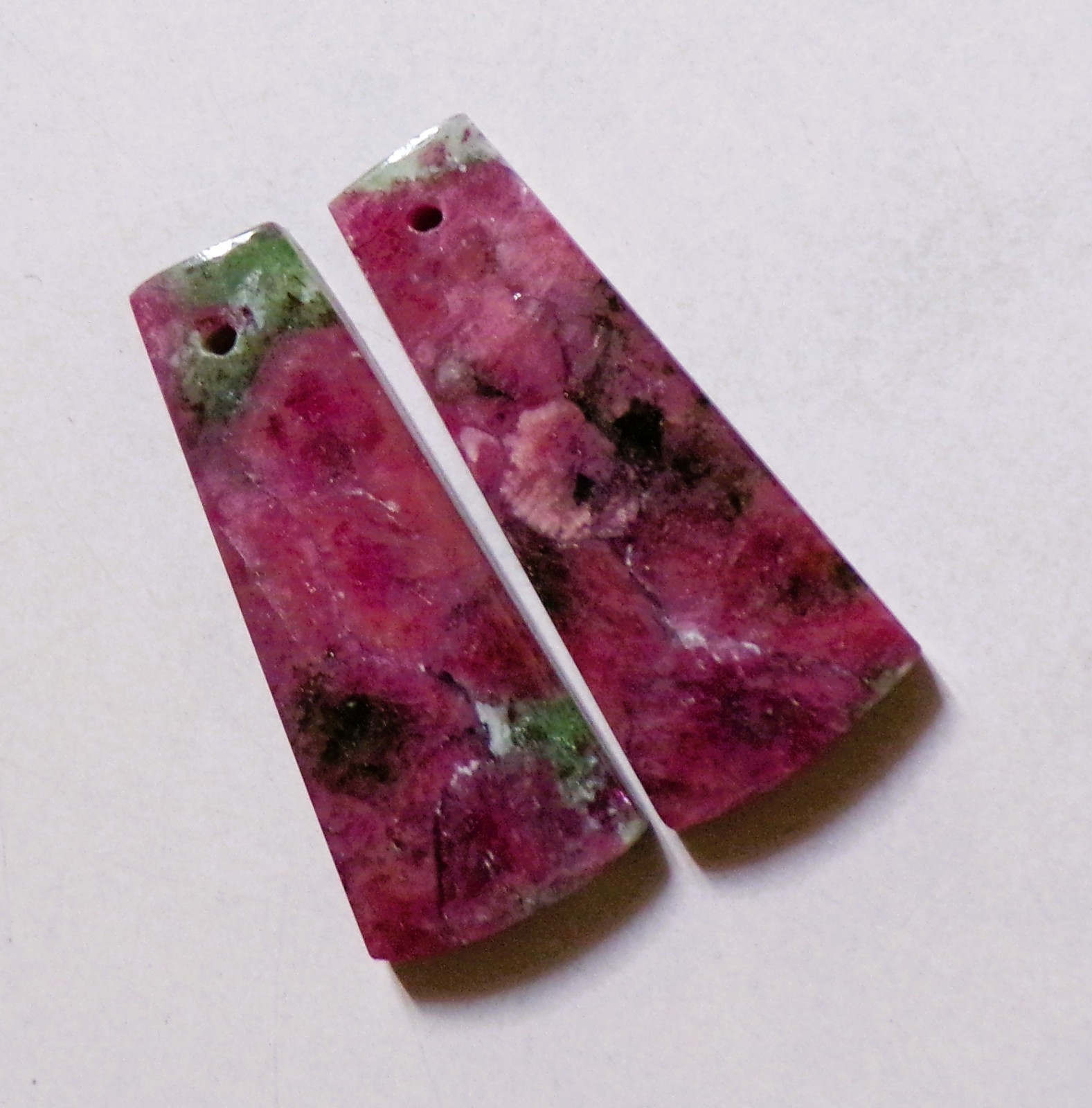 41.60 Cts Natural Ruby Zoisite Drilled Cabochon Match Pair Gemstone 32X13MM D124