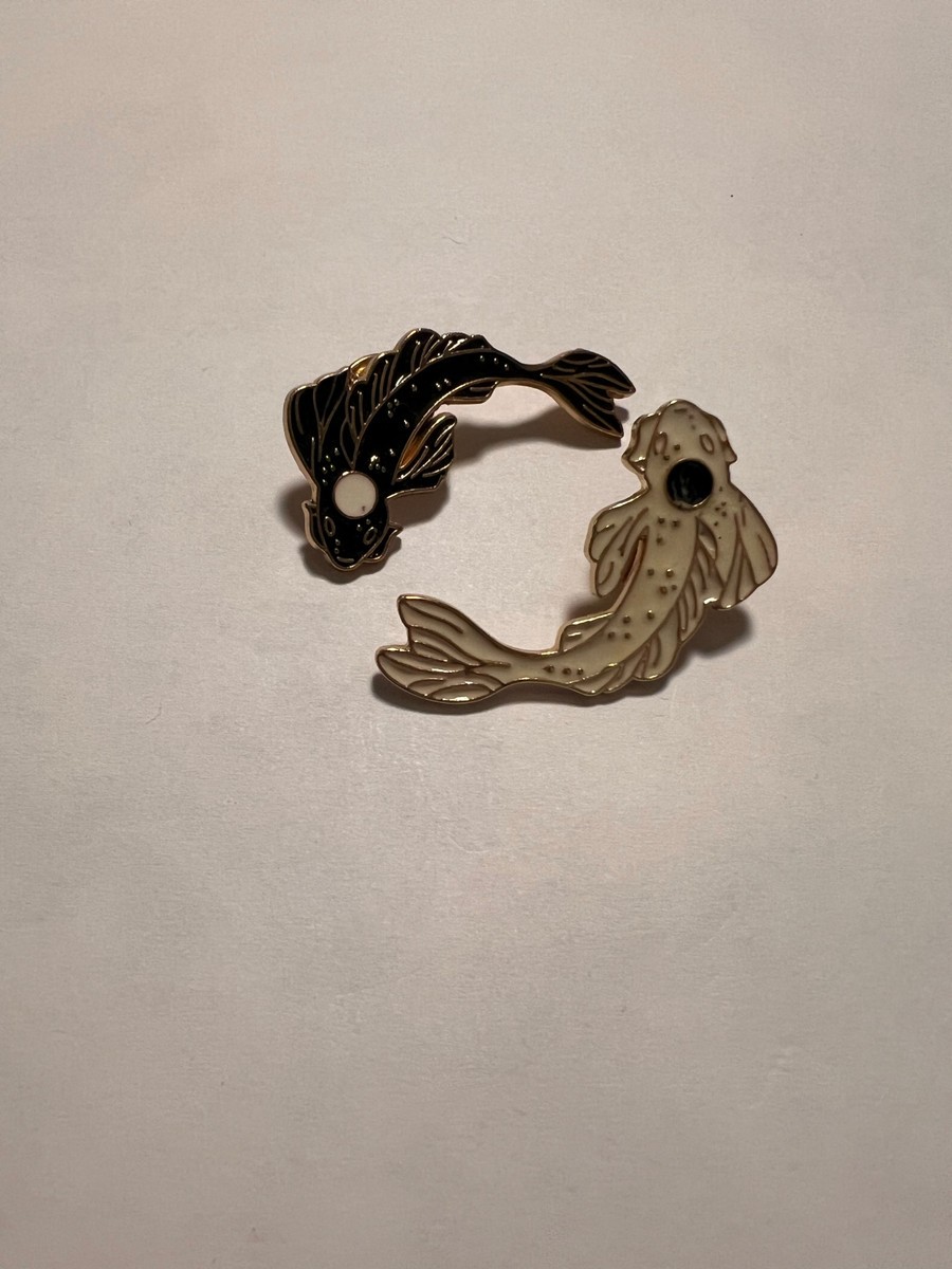 Yin and Yang Koi Enamel Pin Set