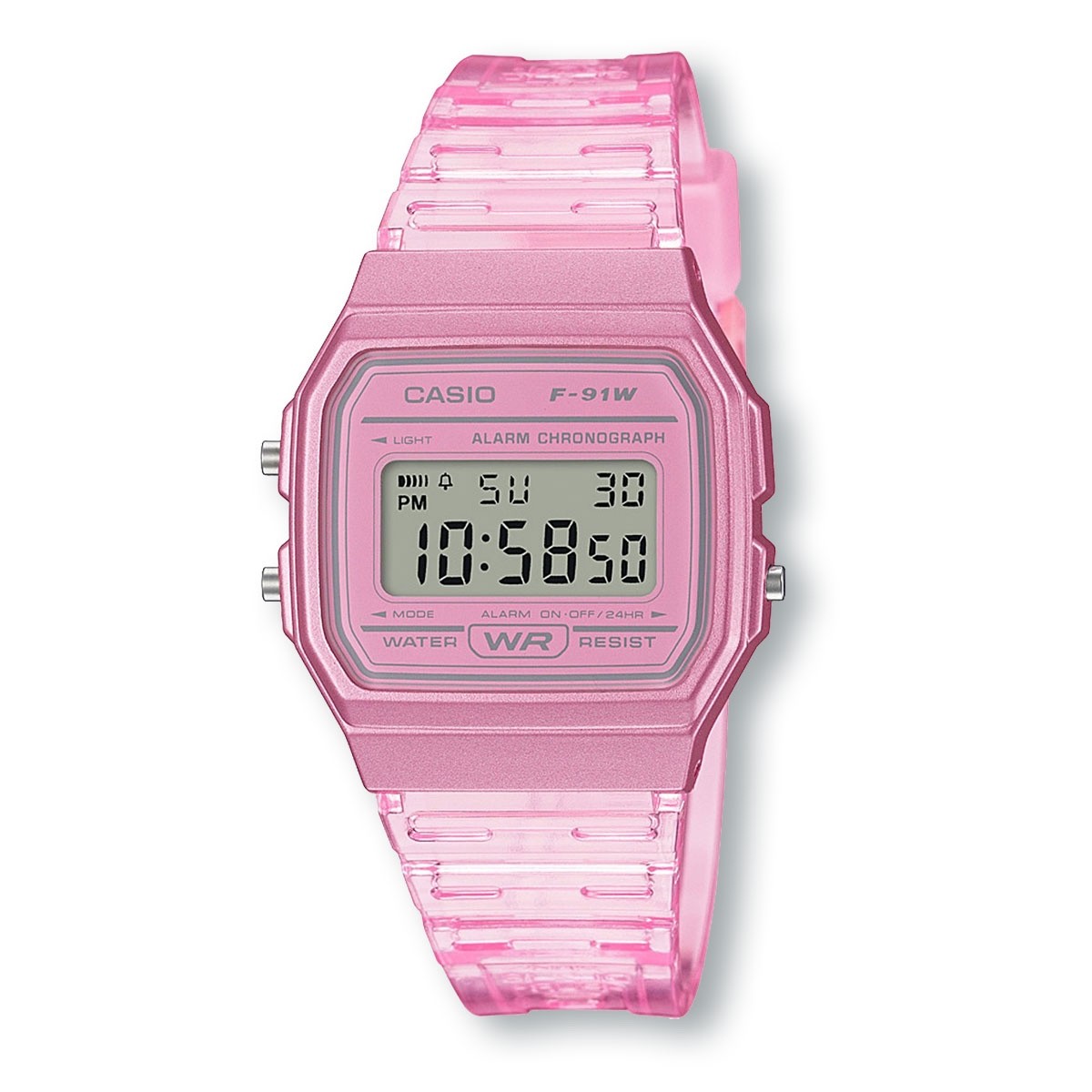 CASIO F91WS-4C Pink Translucent Unisex Digital Watch
