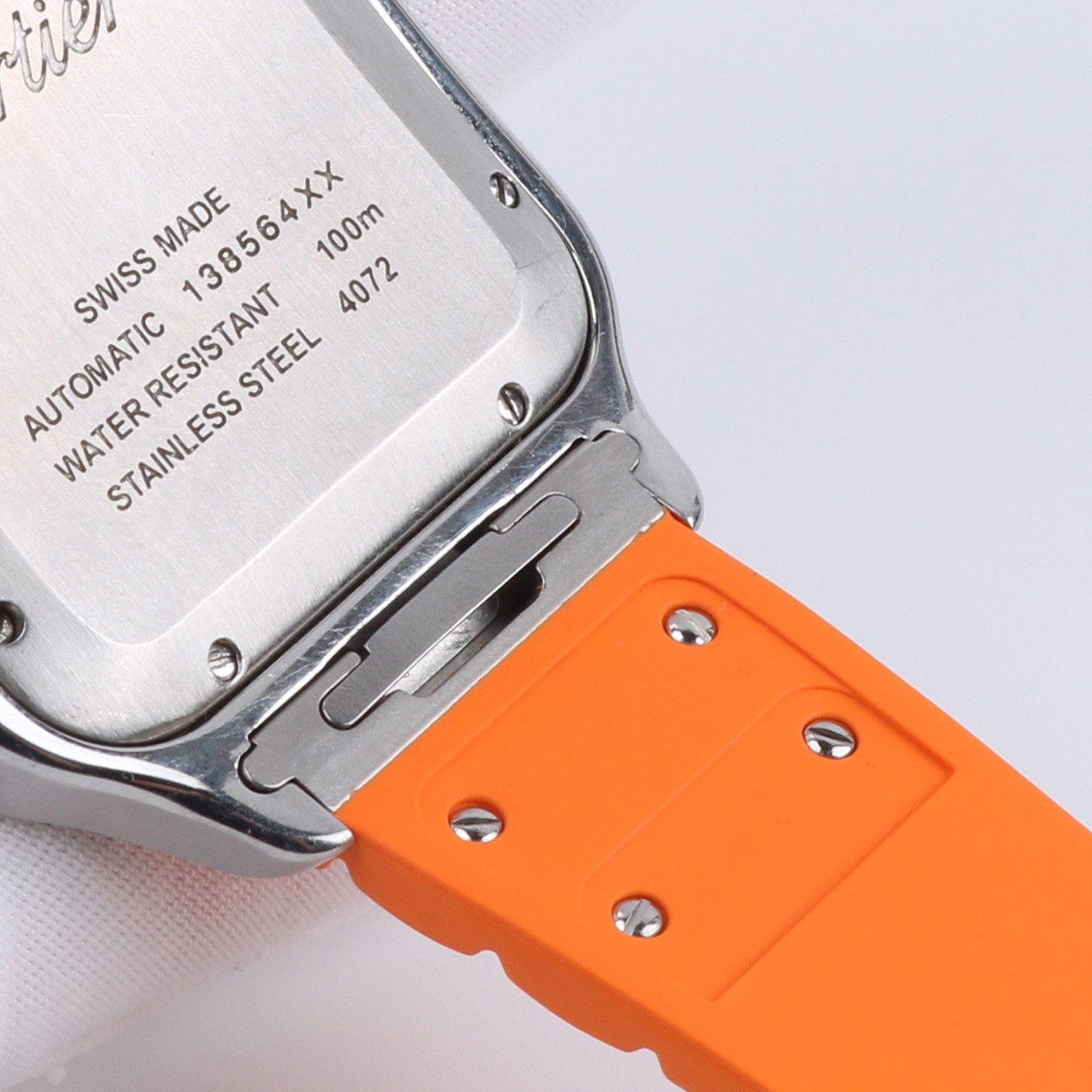 For Cartier Santos WSSA0009 High End Fluororubber Quick-Release Watch Strap 21mm