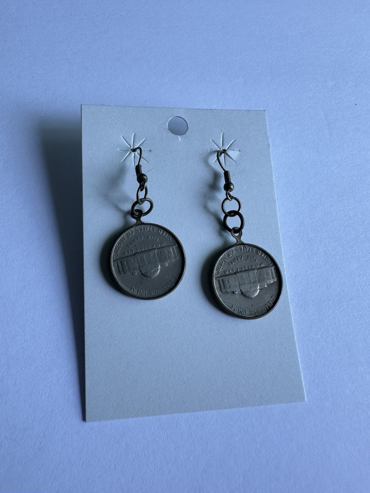 Nickel Charm Earrings Silver Tone
