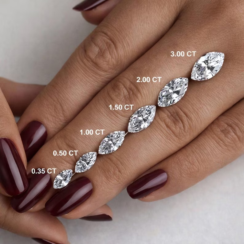 Marquise Cut Lab Grown Diamond, 1.0/2.0/3.0 Carat IGI Certified Diamond E/VS1