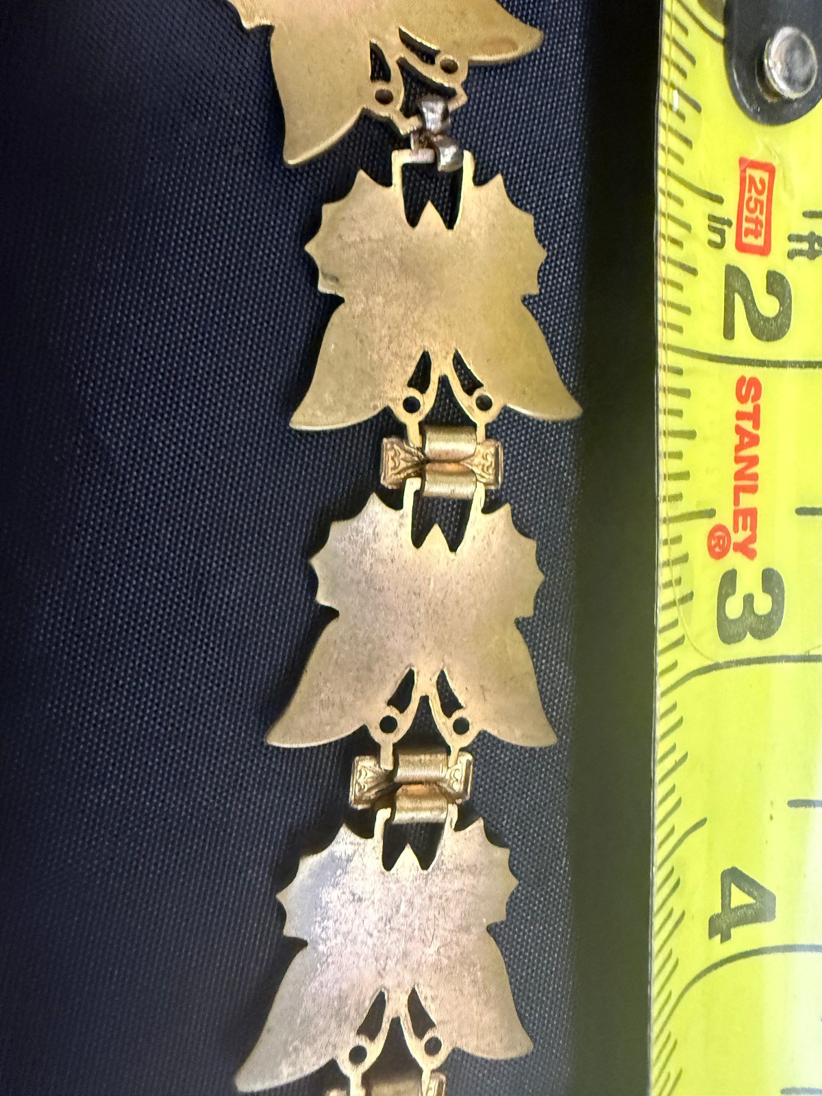 Vintage Articulated Butterfly Panel Bracelet Gold Silver Tone 7.5 Inch