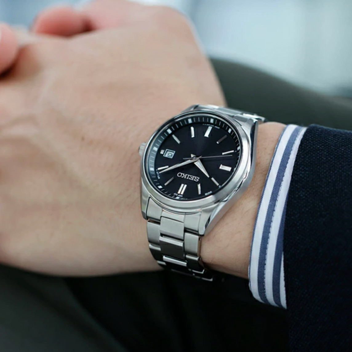SEIKO Selection SBTM323 Black Solar Atomic Radio Men’s Watch New in Box Japan