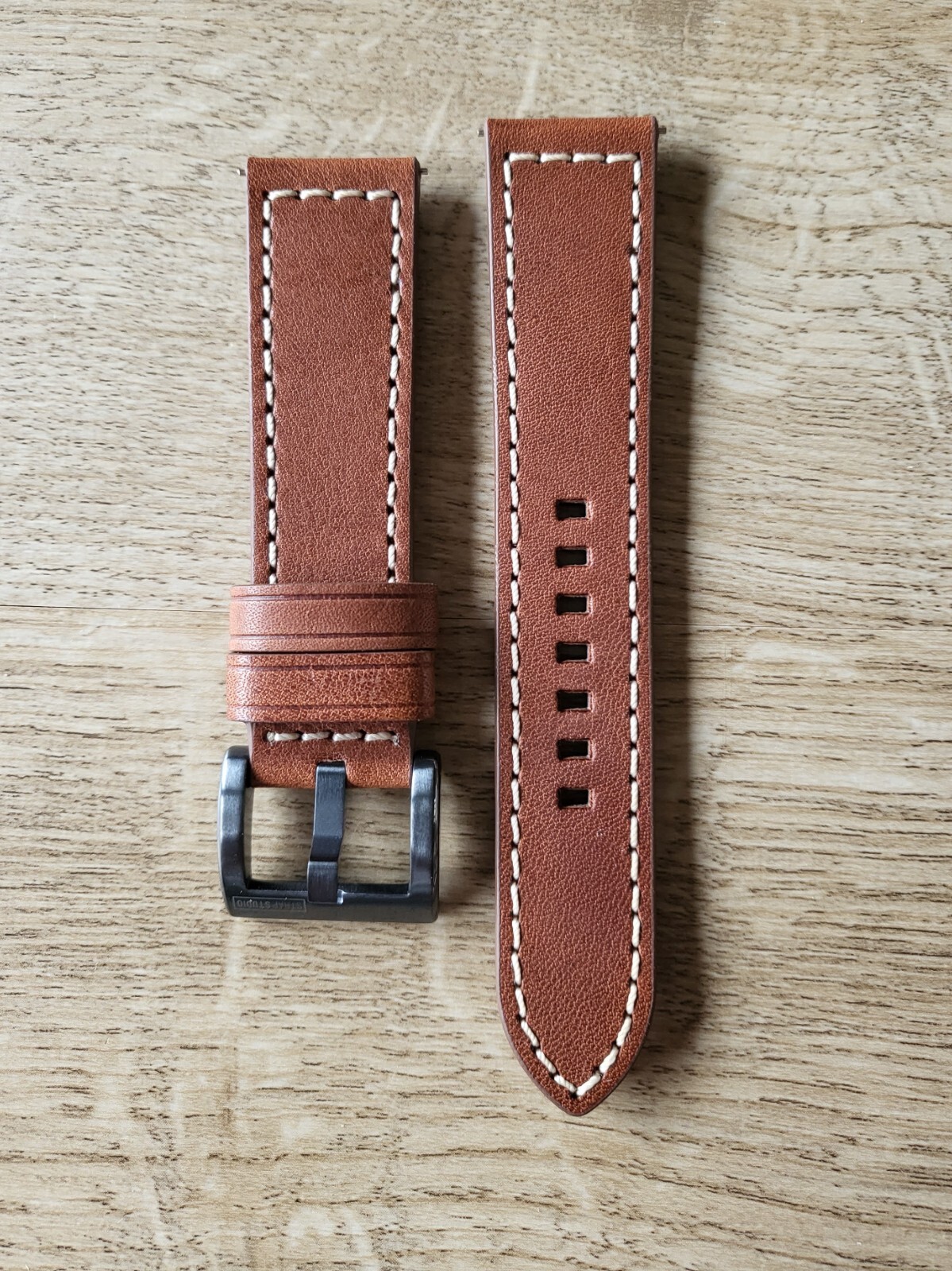 CLASSIC BROWN GENUINE LEATHER WATCH STRAP 22MM EASY FIT HIGH QUALITY SS BUCKLE