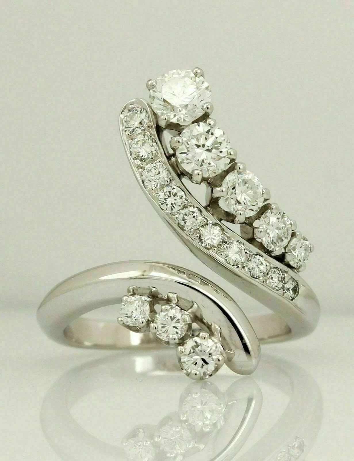 2Ct Round Cut Lab-Created Diamond Engagement Cocktail Ring 14k White Gold Plated