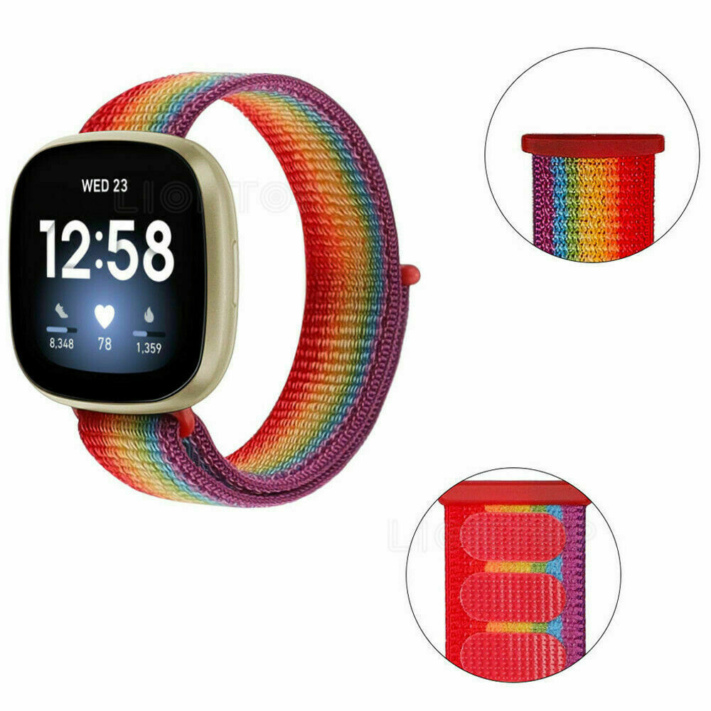 For Fitbit Versa 3 4/ Sense 2 1 Nylon Strap Wrist band Woven Canvas Watch Band