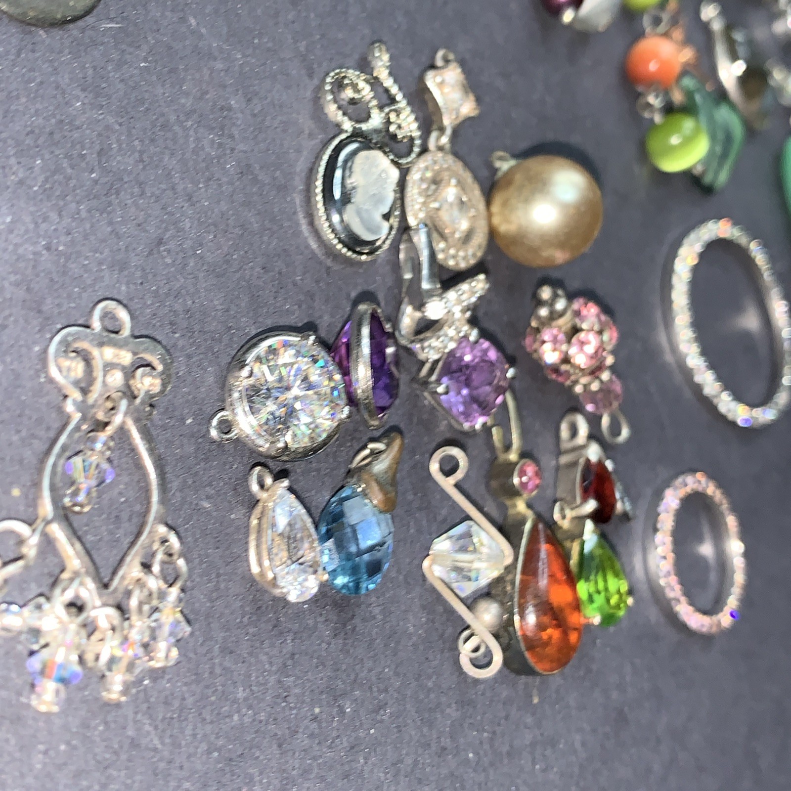 STERLING SILVER 925 Lot Necklace Pendant SS40 Charms Boho Crystal Navajo 42