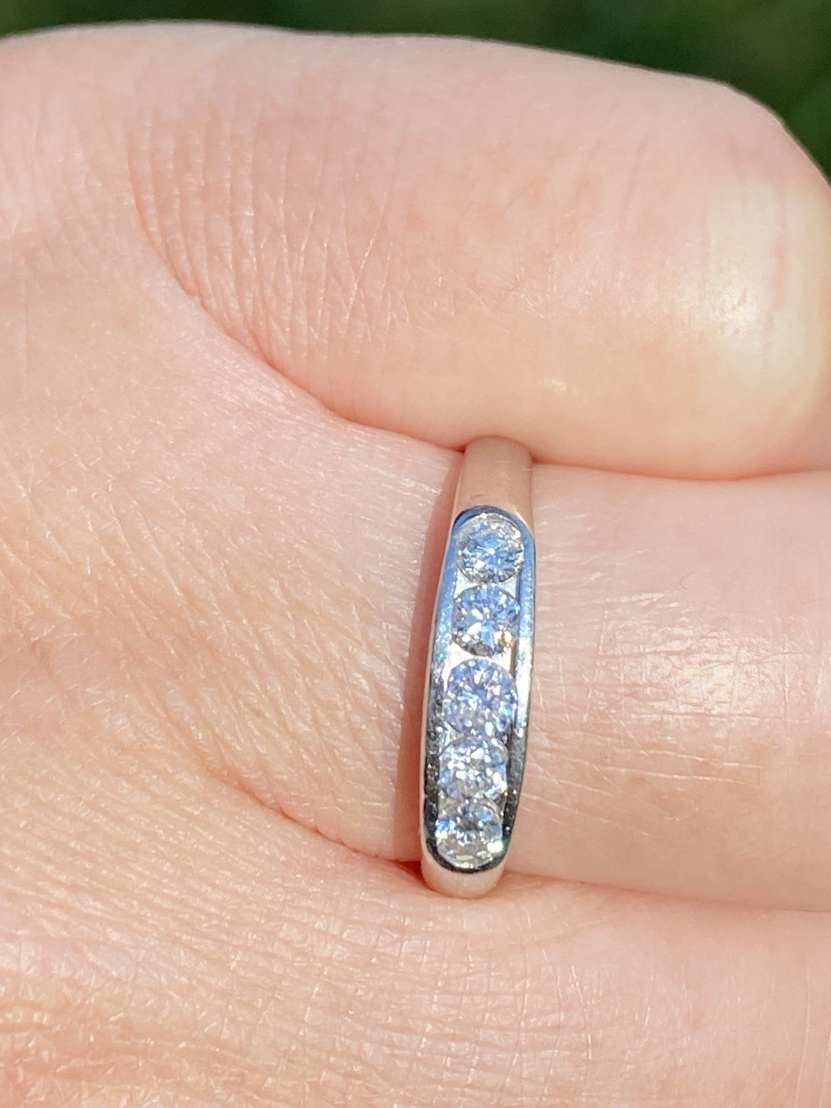Platinum 0.50CTW 100% Natural Diamond Band Ring Size 7, 4.08 Grams