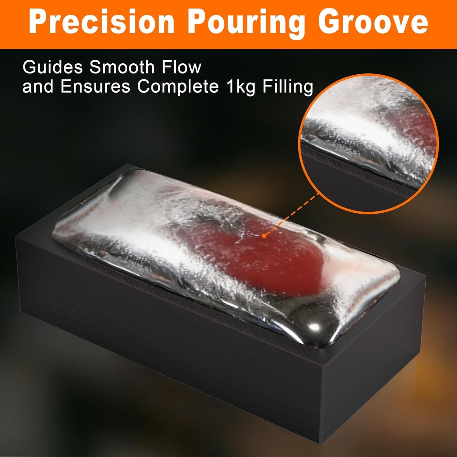 Nelyrho 2 Pack 2.2lbs Graphite Ingot Mold for Gold Silver Copper