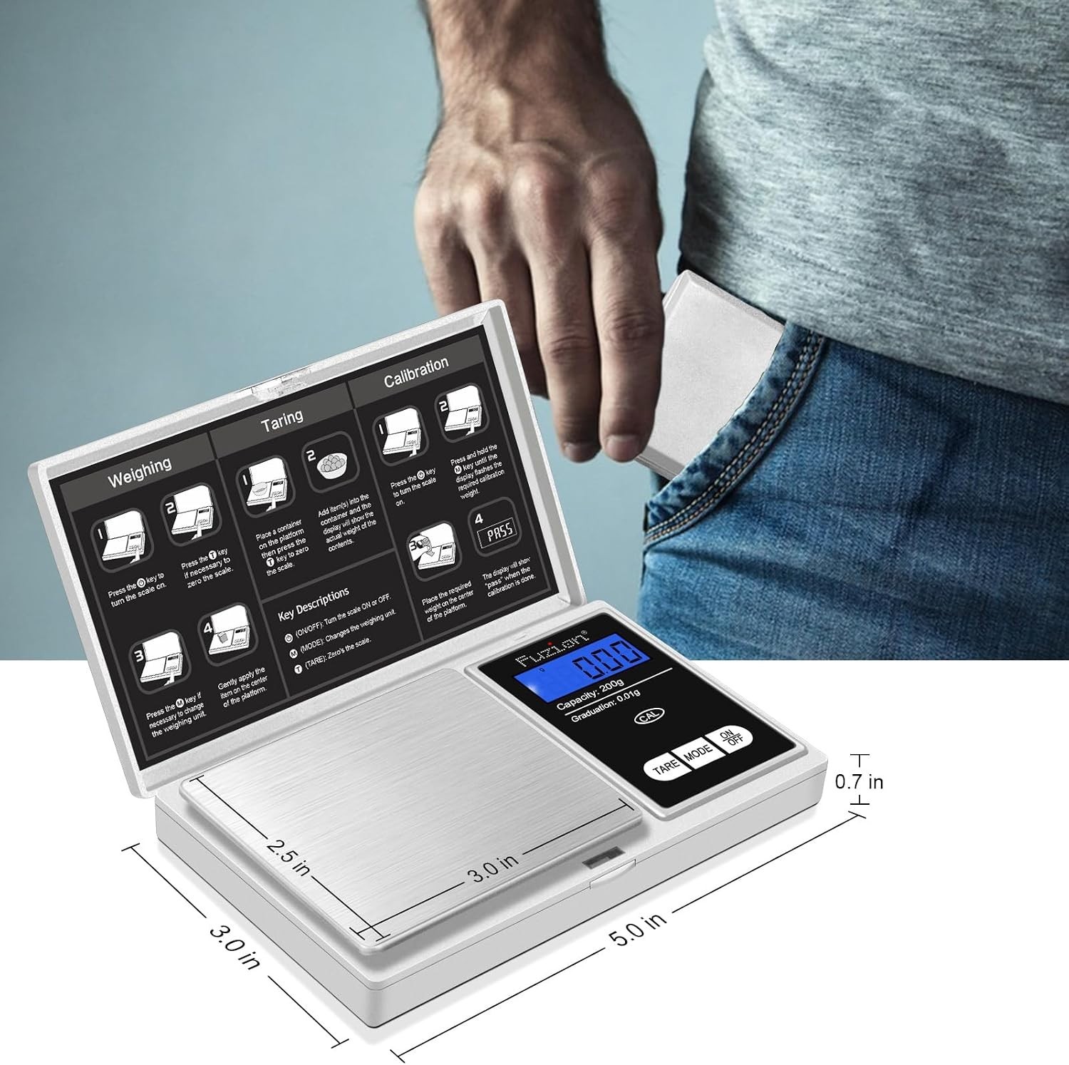 Lightweight 200g Digital Scale with Tare Function – Perfect for Herbs & Jewelry