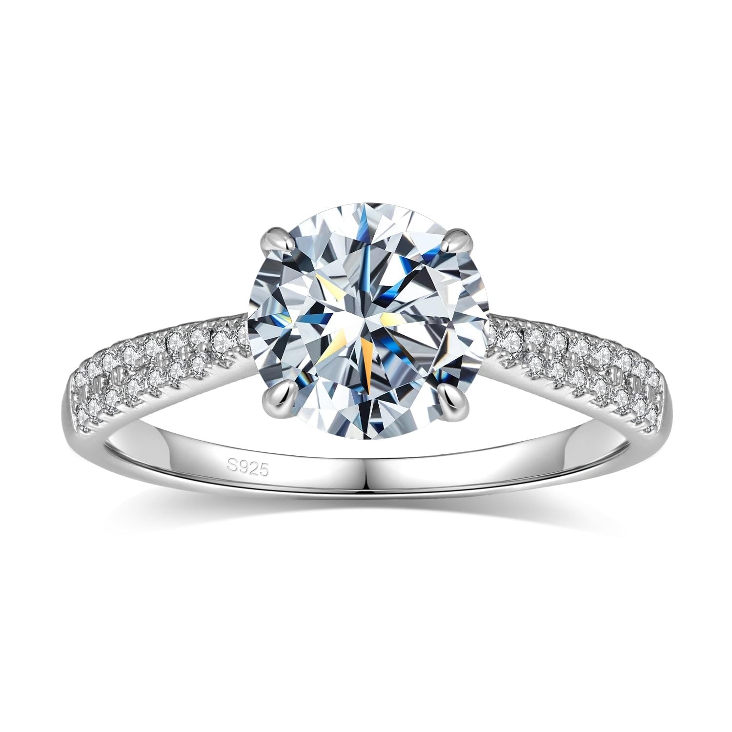 1.5-4CT D VVS1 Two-Tone 18K Gold Plated S925 Moissanite Engagement Ring