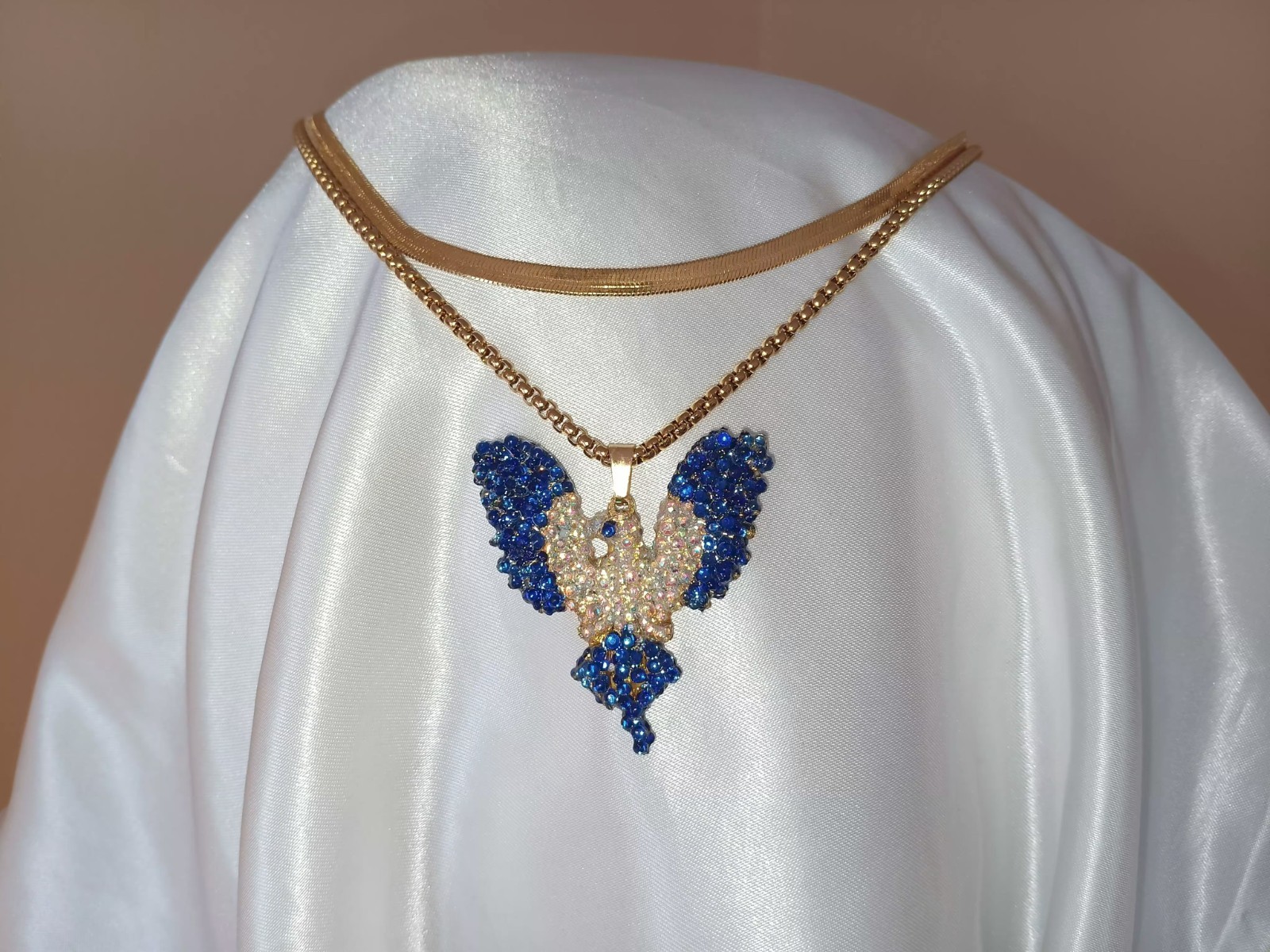 Crystal Phoenix Pendant Necklace Jewelry Set Handmade – Phoenix Gift