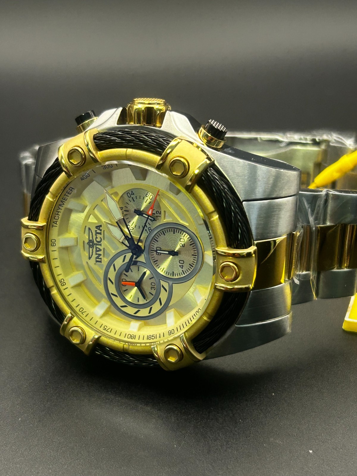 Invicta Bolt Ace 25518 Men’s Chronograph Watch — 52mm Two-Tone Gold & Silver