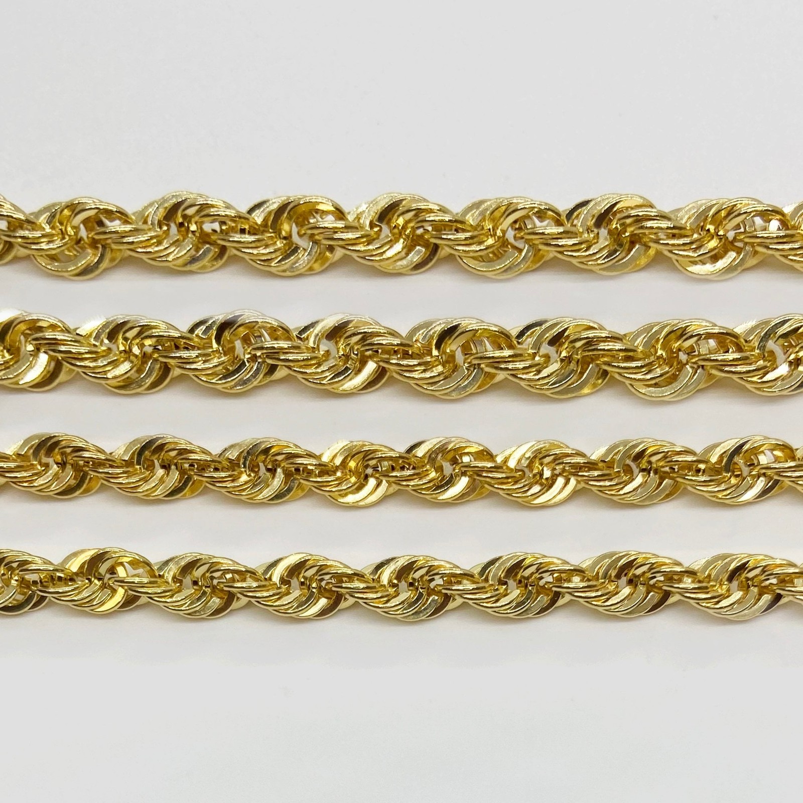 10k Gold Classic Rope Bracelet/Anklet (Hollow & Solid)