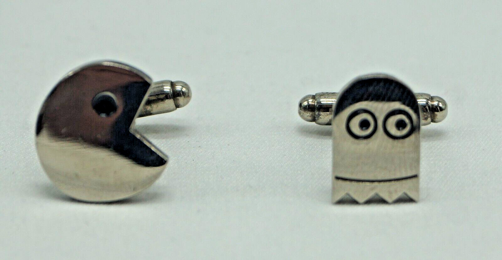 Pacman & Ghost Stainless Steel Cufflinks With Presentation Box