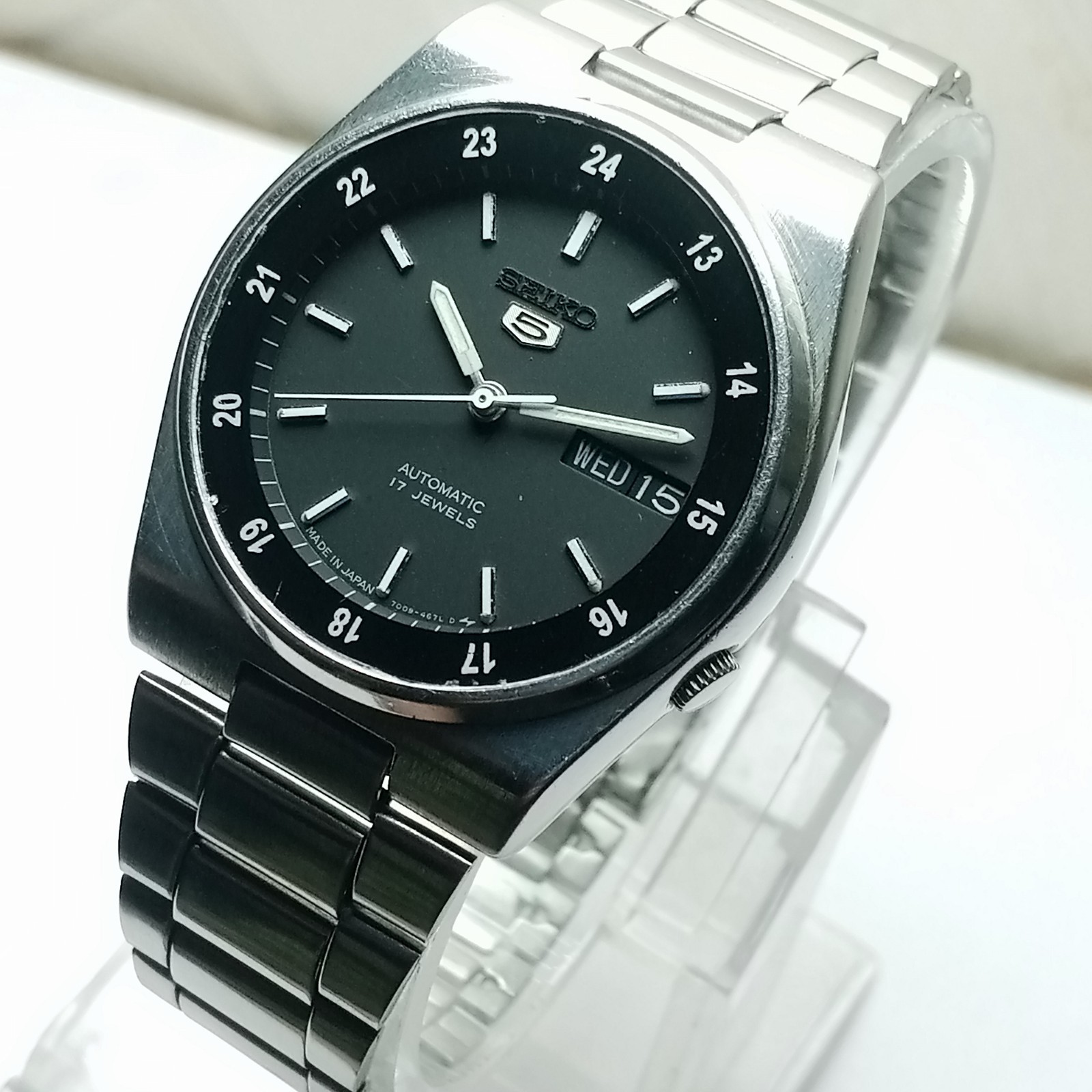 Seiko 5 Automatic 7009-3161 Railway Time Day/Date Vintage Men’s Wrist Watch