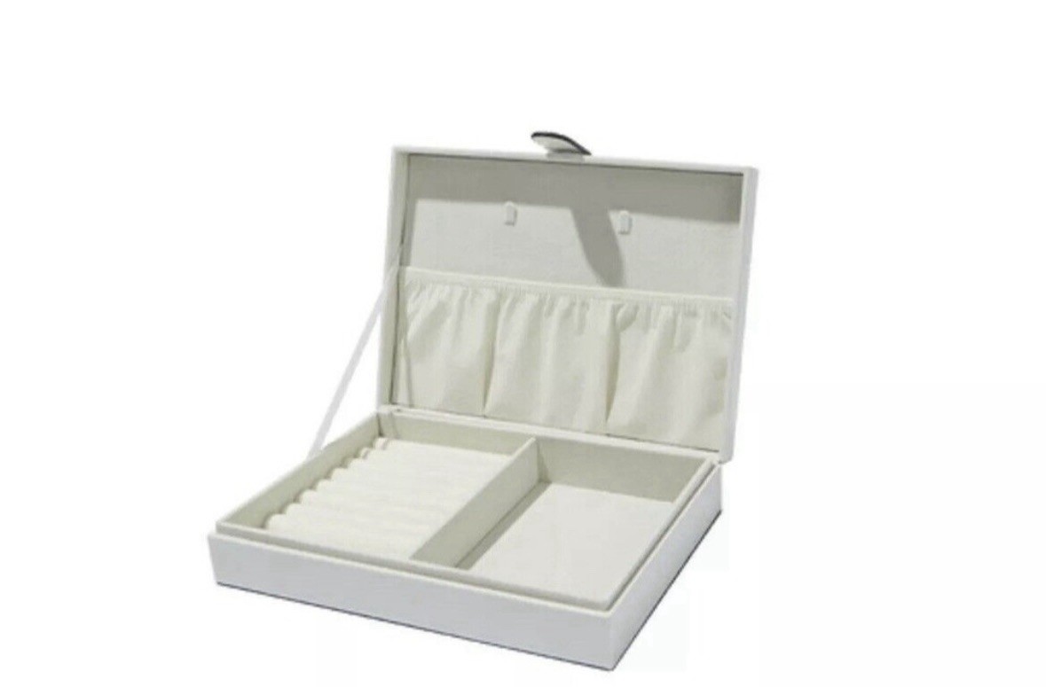Radley London Jewelry Box White Coated Fabric/Faux Leather Magnetic Closure