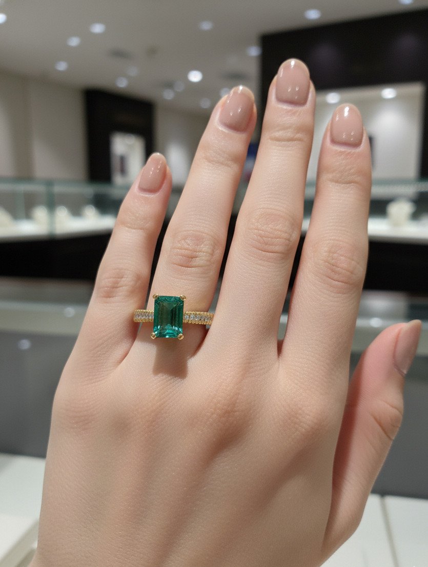 2.80 Ct Unique 2026 Emerald Natural Emerald Diamond Wedding Ring 14K Yellow Gold