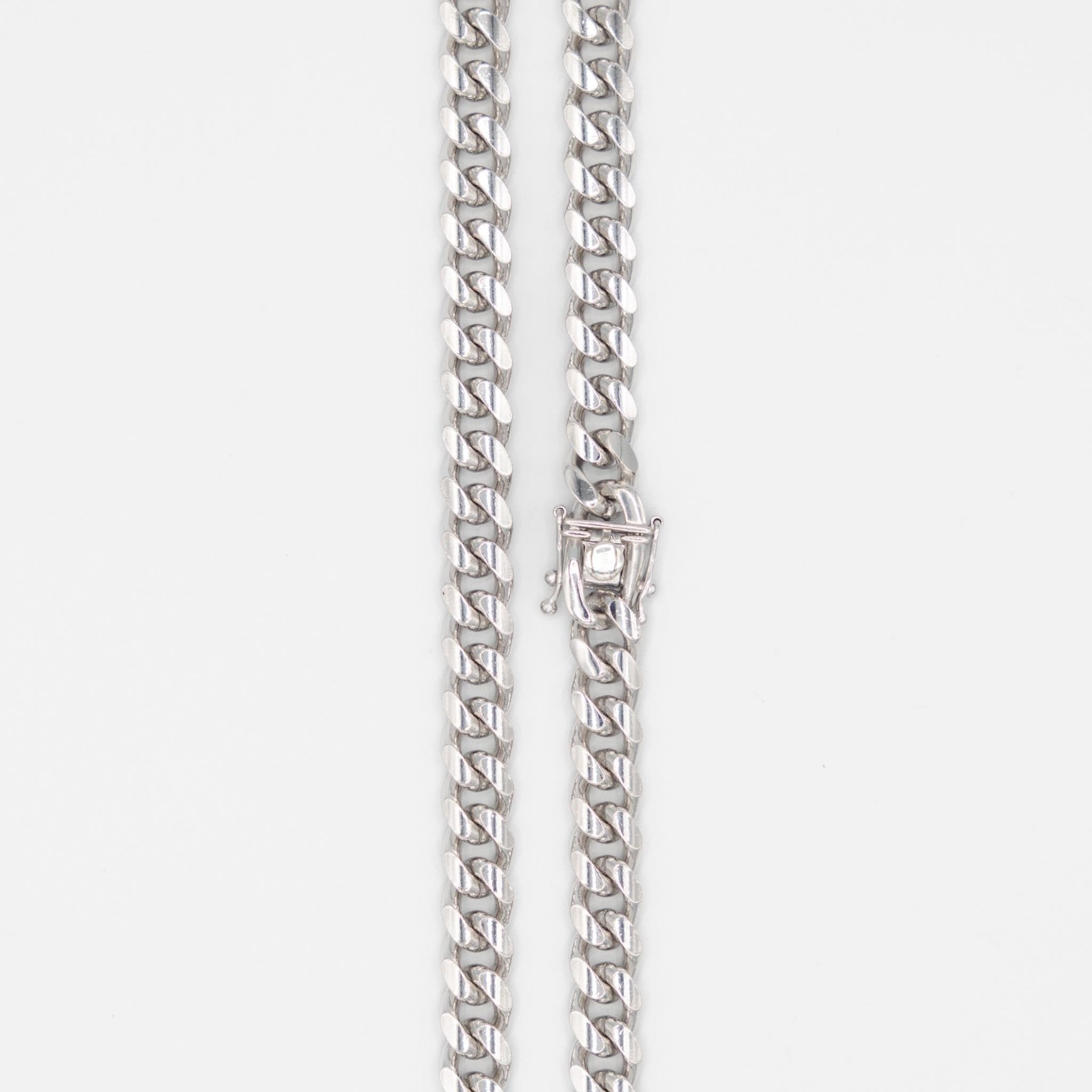Mens Miami Cuban Link Chain Real Solid 925 Sterling Silver Box Lock Necklace 5mm
