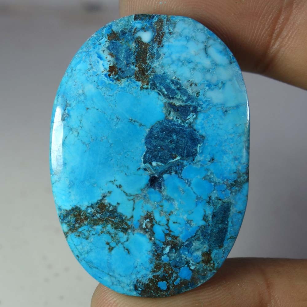Natural Tibet Turquoise Oval Cabochon Gemstone 99.20Cts 31x 45x 06mm