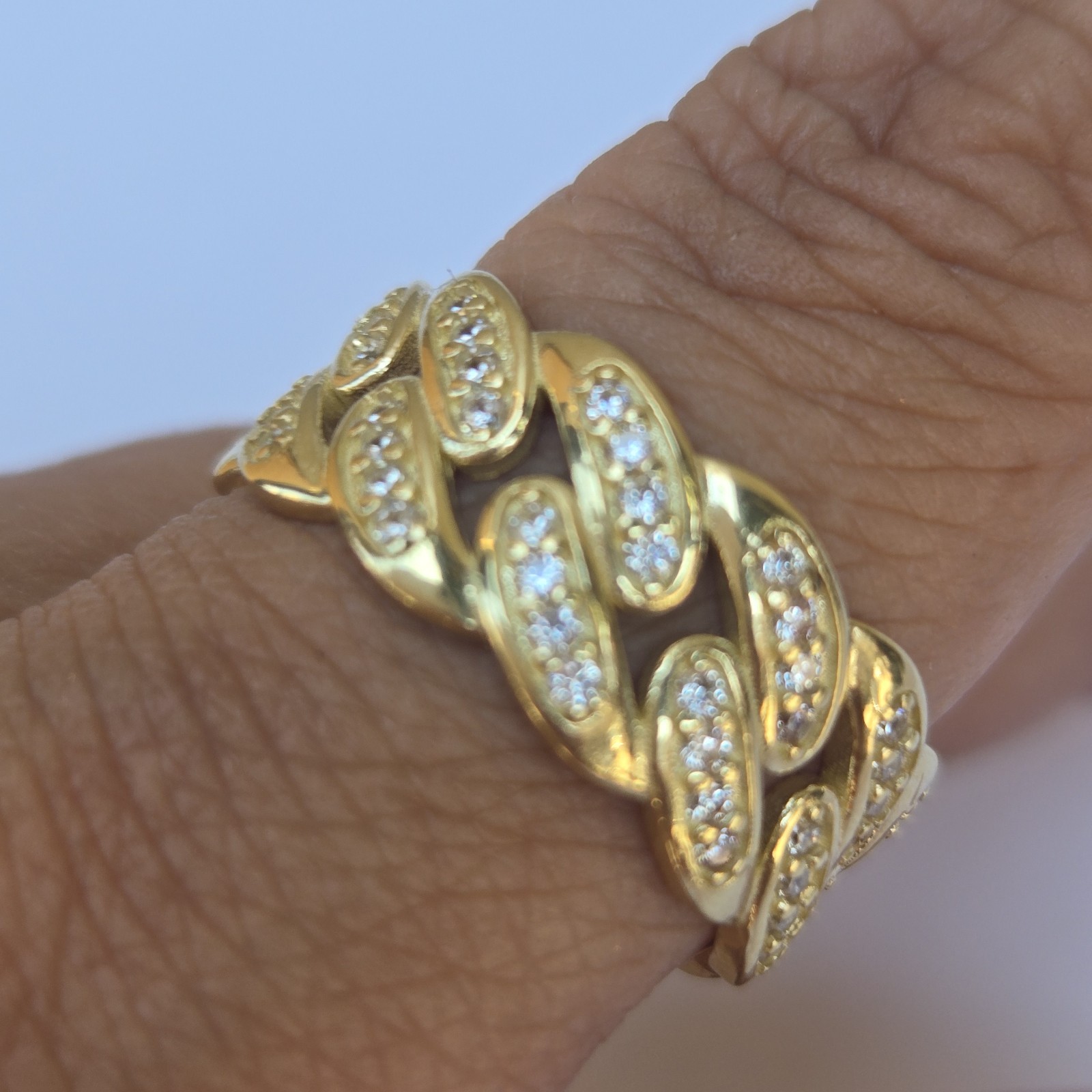 Solid 10k yellow Gold Cuban Ring Band