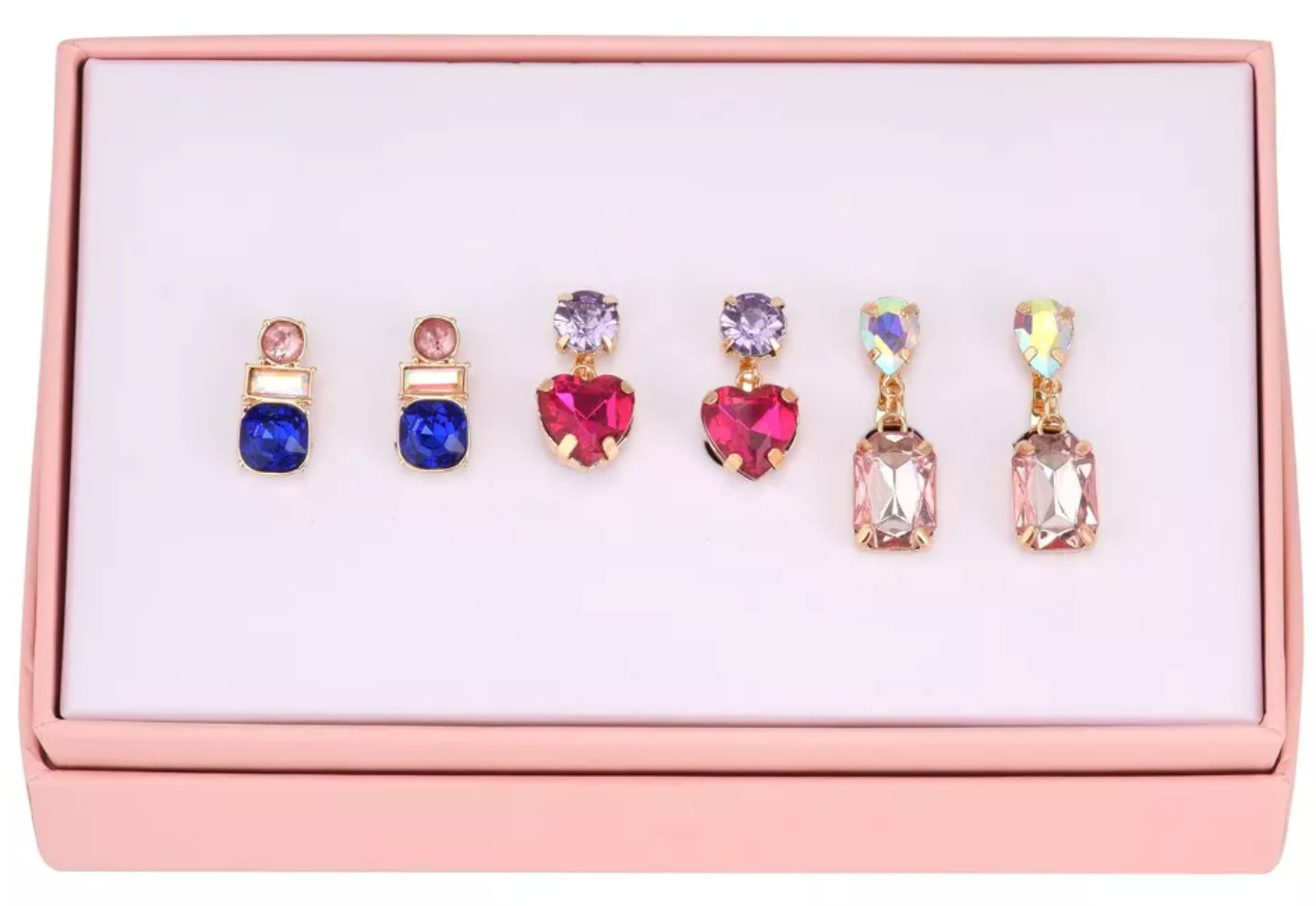 FAOabulous by FAO Schwarz Girls 3pk Multi Stone Clip Earrings, Multicolored