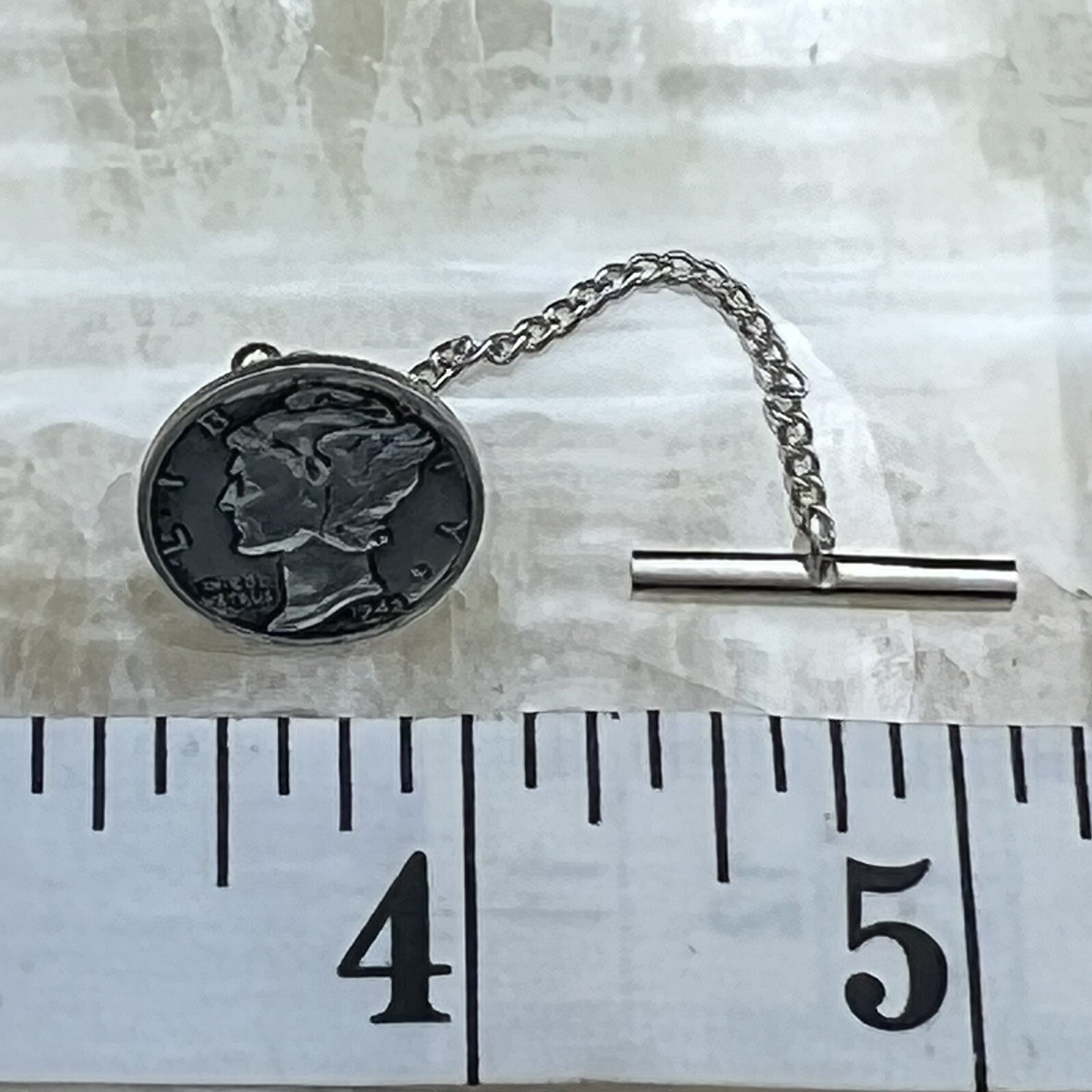New Tie Tack Lapel Pin Vintage Mercury Dime 90% 900 Silver Collector Coin