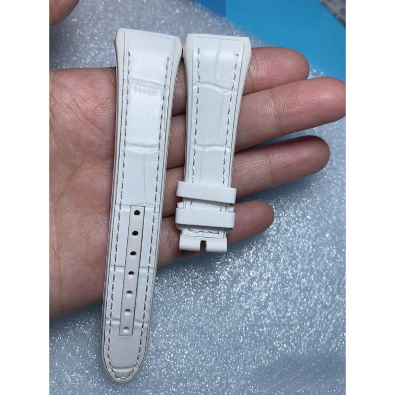 20 28mm Leather Rubber Strap Watch Band Fits Franck Muller Vanguard V45 V32