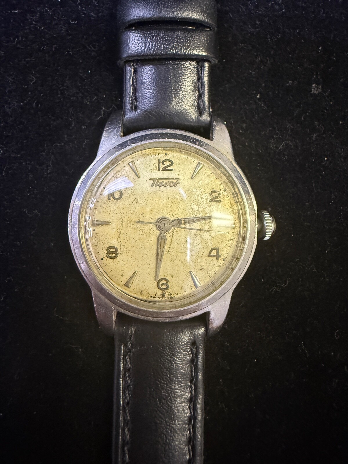 ⌚ Vintage Tissot Manual Wind Watch – Swiss Made | Patina Dial | 1950s Classic