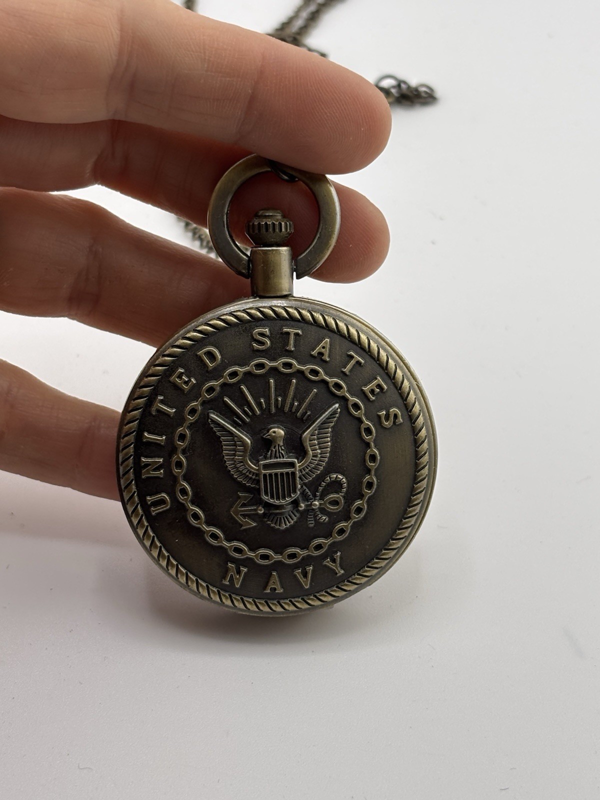 US Navy Sailor Pocket Watch Anchor Bronze Pendant Watch Military Gift