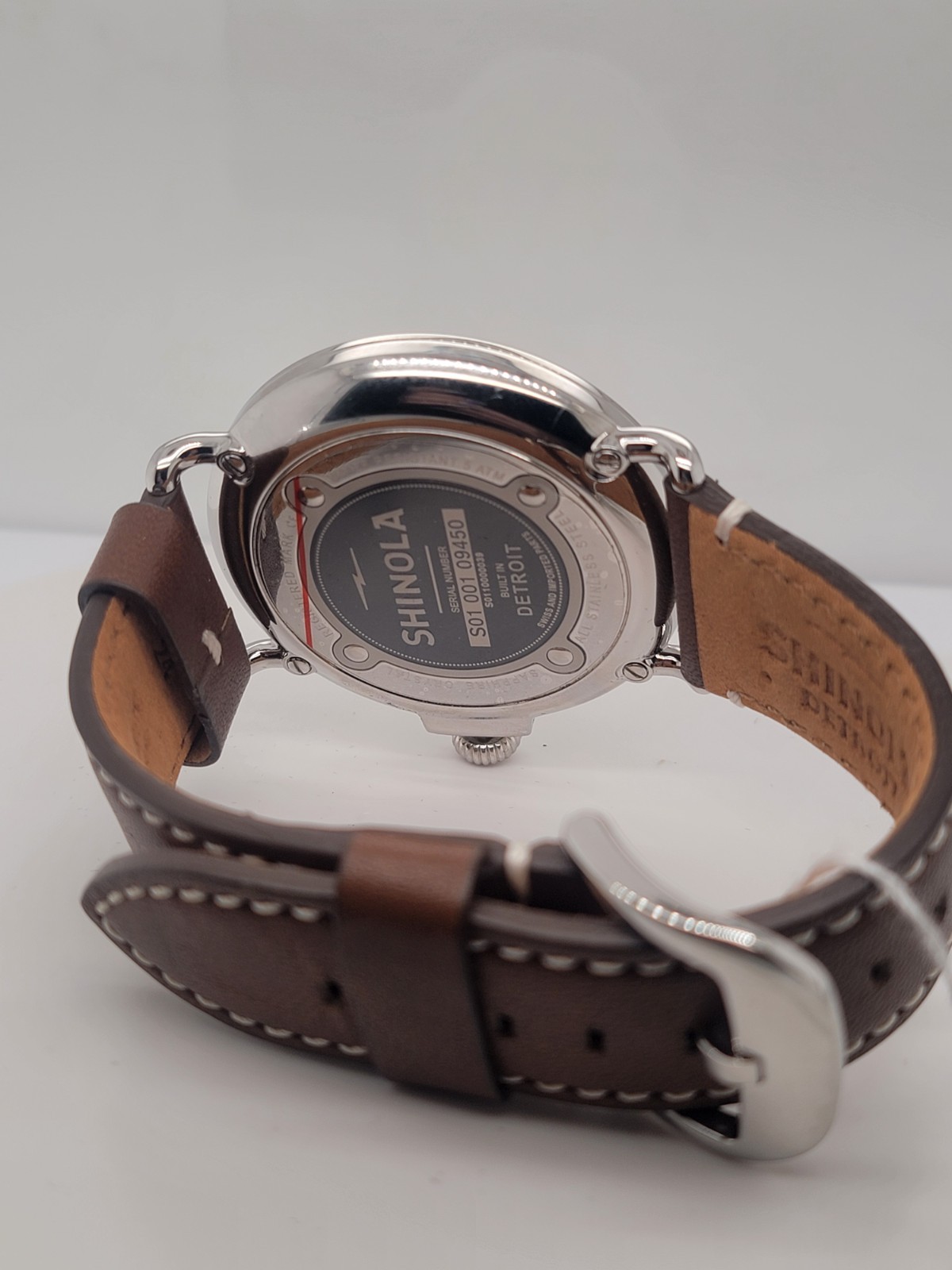 Shinola Runwell 47mm Cream Dial Argonite-1069 Men’s Watch Brown Leather